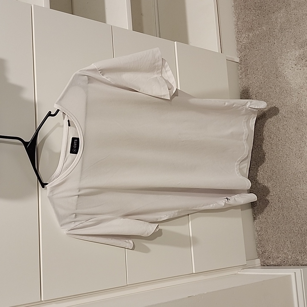 Cuts Clothing Split Hem White Large - image 1